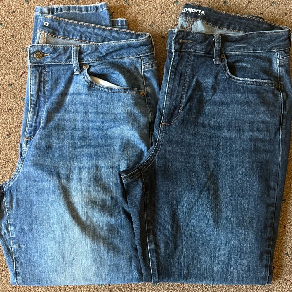 2 Pair Size 16 Women’s Sonoma Blue Denim Jeans